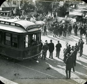 President McKinley arrives back at Sawtelle after his speech at the Soldier's Home in 1901.