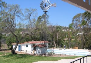 Carrillo's swimming pool with its white sand beach.
